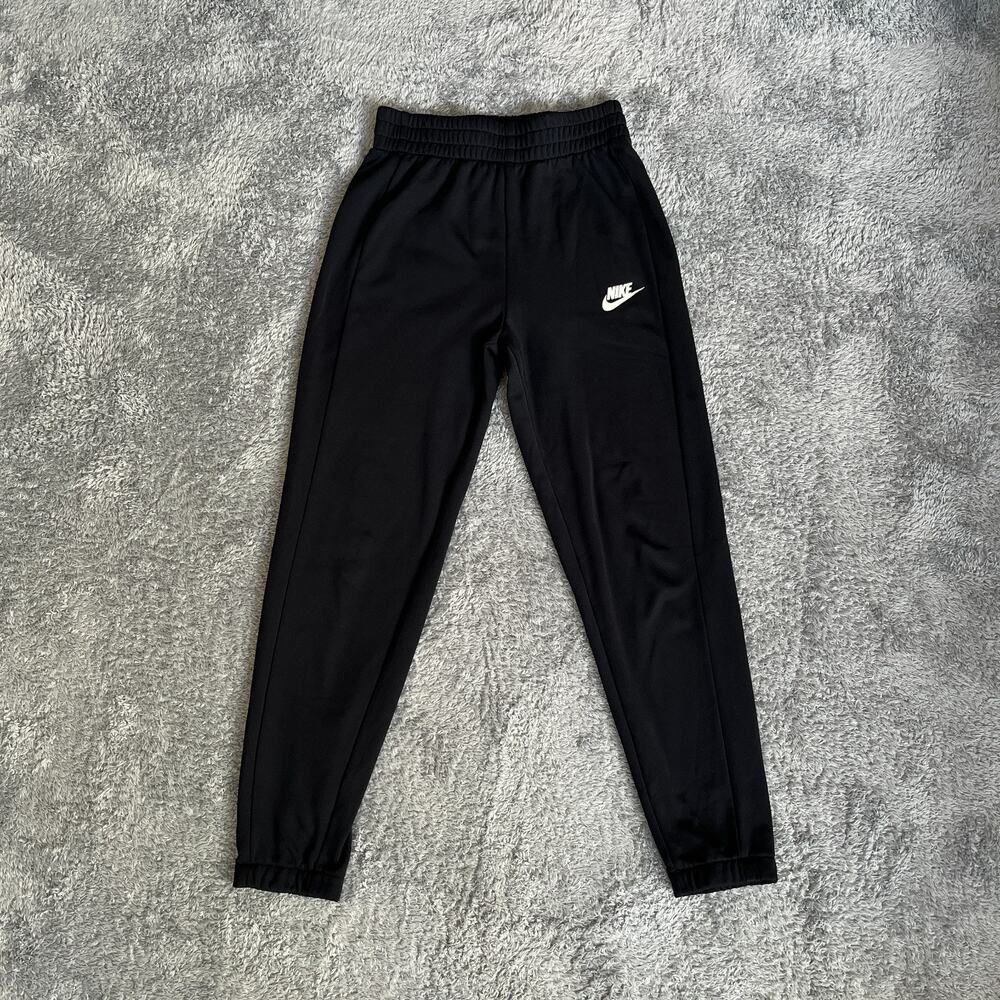 Nike Black Jogger Sweatpants Swoosh Athletic Track Pants Kids Size Medium